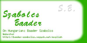 szabolcs baader business card